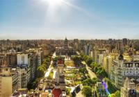 A bird's-eye-view of Buenos Aires depicting the different geographies of the city