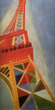 Robert Delaunay, Orphist-style colorful painting of Eiffel Tour, 1926
